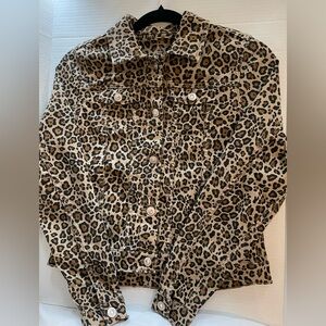 Cheetah Jean Jacket Kids Size XL (14-16) Wonder Nation